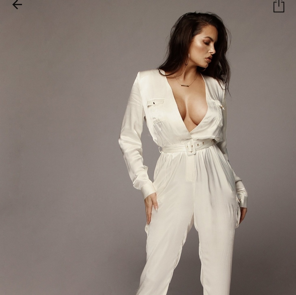 Ivory utility jumpsuit